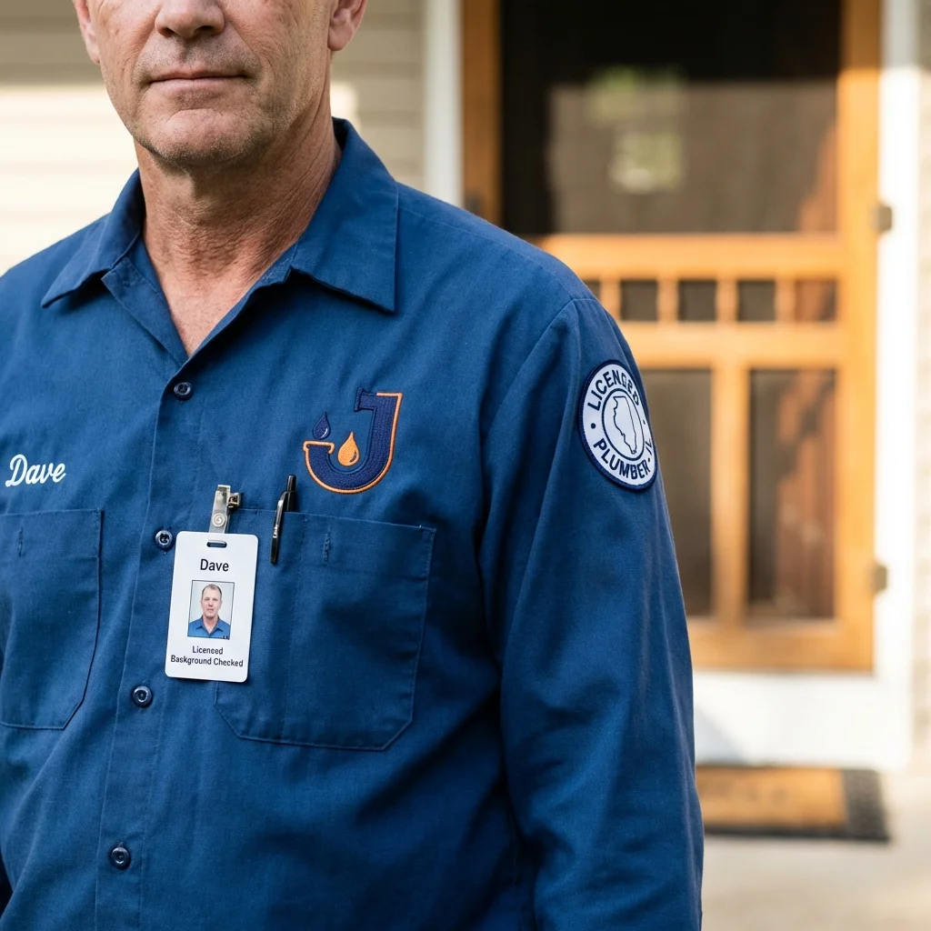 Licensed plumber showing ID badge in Port Saint Joe, FL
