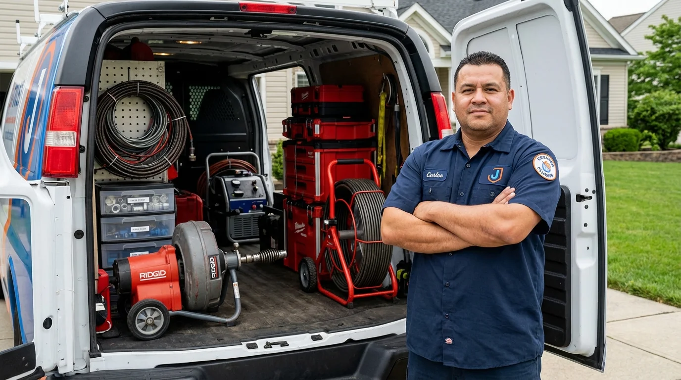 Professional drain cleaning equipment and Johns Plumbing LLC plumber in Port Saint Joe