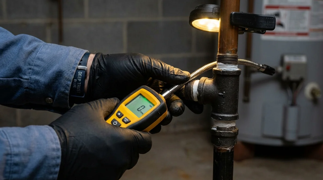 Gas leak detection with electronic sniffer by Johns Plumbing LLC in Port Saint Joe
