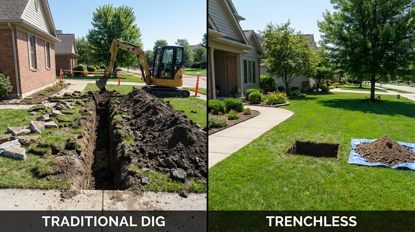 Trenchless sewer repair with minimal yard damage versus traditional excavation in Port Saint Joe, FL